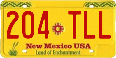 NM license plate 204TLL