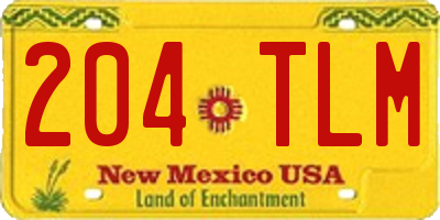 NM license plate 204TLM