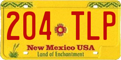 NM license plate 204TLP