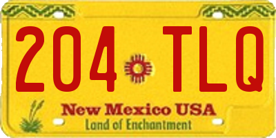 NM license plate 204TLQ