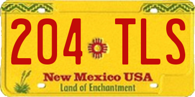 NM license plate 204TLS