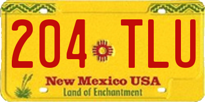 NM license plate 204TLU