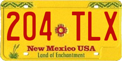NM license plate 204TLX