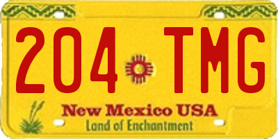 NM license plate 204TMG