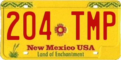 NM license plate 204TMP