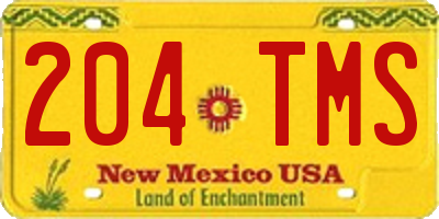 NM license plate 204TMS