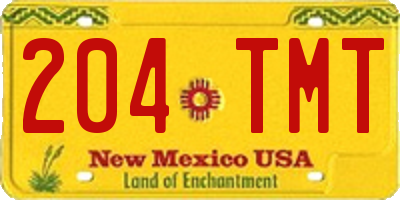 NM license plate 204TMT