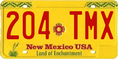 NM license plate 204TMX