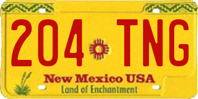 NM license plate 204TNG