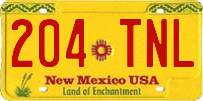 NM license plate 204TNL