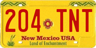 NM license plate 204TNT