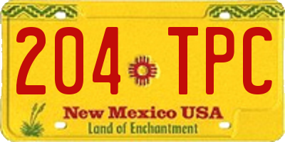 NM license plate 204TPC