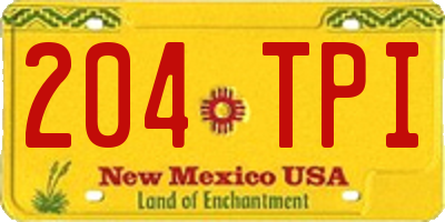 NM license plate 204TPI