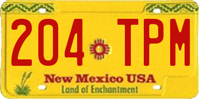 NM license plate 204TPM