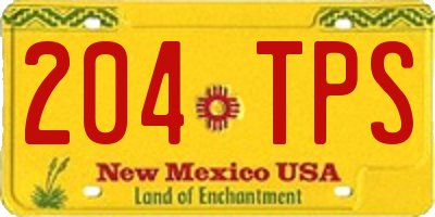 NM license plate 204TPS