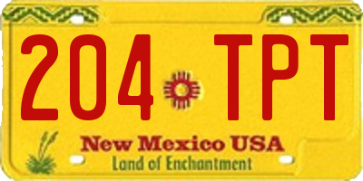 NM license plate 204TPT