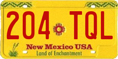 NM license plate 204TQL