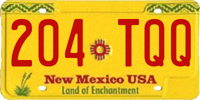 NM license plate 204TQQ