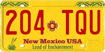 NM license plate 204TQU