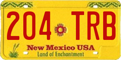 NM license plate 204TRB