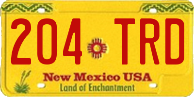 NM license plate 204TRD