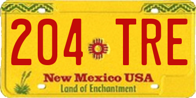 NM license plate 204TRE