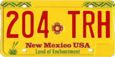 NM license plate 204TRH