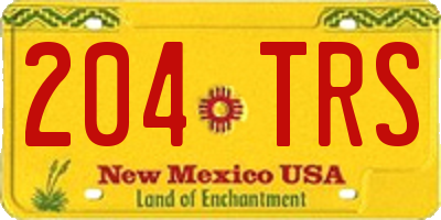 NM license plate 204TRS