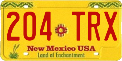 NM license plate 204TRX