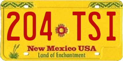 NM license plate 204TSI