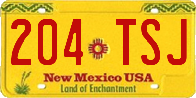 NM license plate 204TSJ