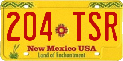 NM license plate 204TSR