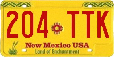 NM license plate 204TTK