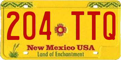 NM license plate 204TTQ