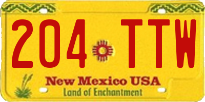 NM license plate 204TTW