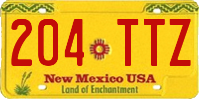 NM license plate 204TTZ
