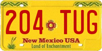 NM license plate 204TUG