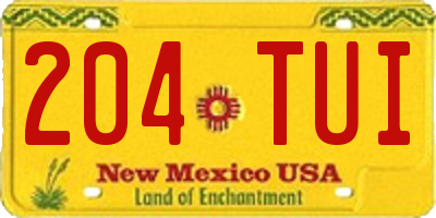 NM license plate 204TUI