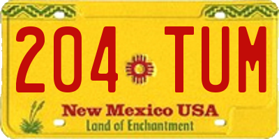 NM license plate 204TUM