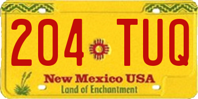 NM license plate 204TUQ
