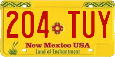 NM license plate 204TUY