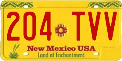 NM license plate 204TVV