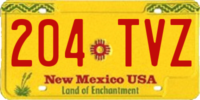 NM license plate 204TVZ