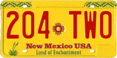 NM license plate 204TWO
