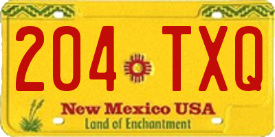 NM license plate 204TXQ
