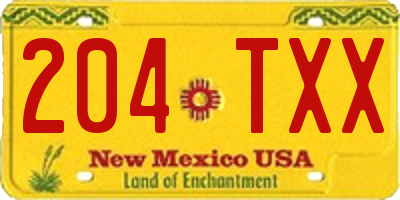 NM license plate 204TXX