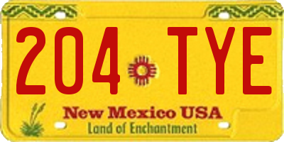 NM license plate 204TYE