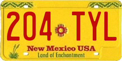 NM license plate 204TYL
