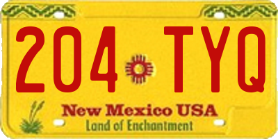 NM license plate 204TYQ