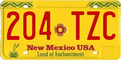 NM license plate 204TZC